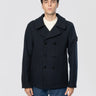 STONE ISLAND-Peacoat In Panno Pesante di Lana e Cashmere Blu-TRYME Shop