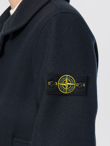 Peacoat In Panno Pesante di Lana e Cashmere Blu