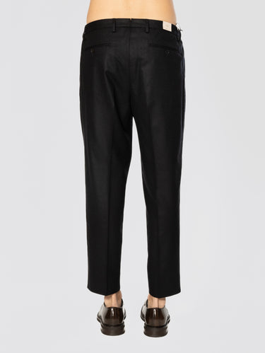 Pantaloni in Flanella con Pinces Nero