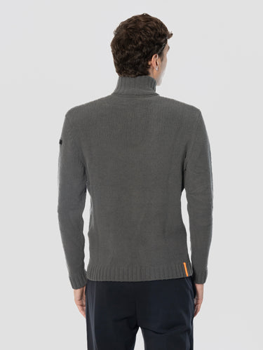 Maglione Mezza Zip Stretch Grigio