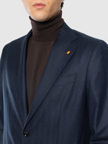 Giacca Spinata in Lana Vergine Blu