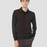 FILIPPO DE LAURENTIIS-Maglia a Polo Manica Lunga in Merino Caffè-TRYME Shop