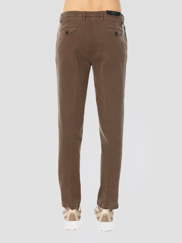 Pantaloni Easy Fit con Pences Cacao