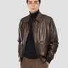 VOLFAGLI-Bomber in Pelle con Imbottitura David Testa di Moro-TRYME Shop