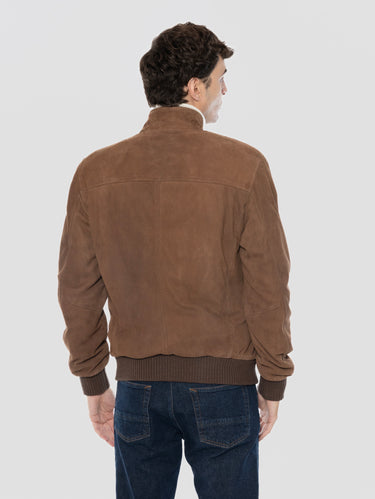 Bomber in Scamociato con Imbottitura Buccio Tortora