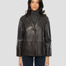 THE JACKIE-Giacca in Pelle Foderata con Rever Marrone-TRYME Shop