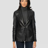 THE JACKIE-Blazer in Pelle con Chiusura ad un Bottone Nero-TRYME Shop