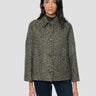 BRERAS MILANO-Cappotto Corto Bouclè con Collo Camicia Marrone/Verde-TRYME Shop