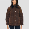 ERMANNO FIRENZE-Giacca Truker con Pietre e Strass ed Imbottita Cacao-TRYME Shop