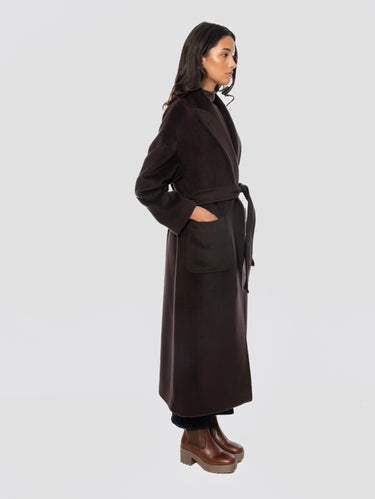 Cappotto Lungo in Lana con Rever a Lancia Moro