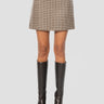 P.A.R.O.S.H.-Mini Gonna in Pied de Poule Beige-TRYME Shop