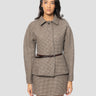 P.A.R.O.S.H.-Giacca Pied De Poule con Cinta Beige-TRYME Shop