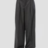 P.A.R.O.S.H.-Pantaloni Gamba Ampia e Pinces in Lana Antracite-TRYME Shop