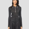 ESSENTIEL ANTWERP-Polo Slim in Maglia a Coste con Lurex Acciaio-TRYME Shop