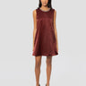 ESSENTIEL ANTWERP-Abito Mini Senza Manich con Strass Bordeaux-TRYME Shop