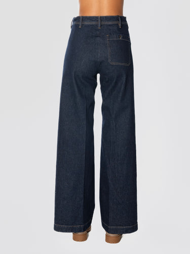 Jeans Flare in Denim Stretch Beaton Blu