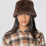 P.A.R.O.S.H.-Cappello Bucket in Ecopelliccia Marrone-TRYME Shop