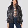 P.A.R.O.S.H.-Bomber Pilot in Pelle con Collo Furry Testa di Moro-TRYME Shop