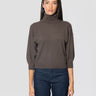 MAX MARA MM-Maglia Collo Alto Cropped Testa di Moro-TRYME Shop