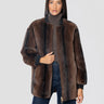 ERMANNO FIRENZE-Bomber lungo in ecofur visone Moro-TRYME Shop