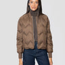 ERMANNO FIRENZE-Bomber in Nylon con Piuma D'oca Cacao-TRYME Shop