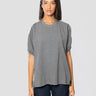 ESSENTIEL ANTWERP-T-shirt Doppio Tessuto in Seta e Cotone Grigio-TRYME Shop