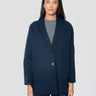ERMANNO FIRENZE-Cappotto Media Lunghezza In Panno Blu-TRYME Shop