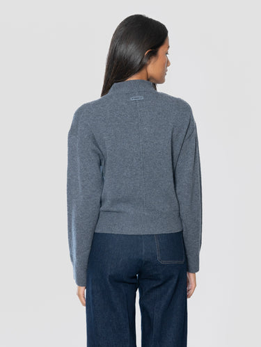 Maglia Collo Lupetto in Cashmere Grigio