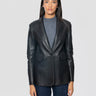 P.A.R.O.S.H.-Blazer in Pelle d'Agnello Nero-TRYME Shop