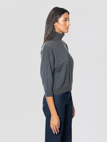 Maglia Collo Alto Cropped Antracite