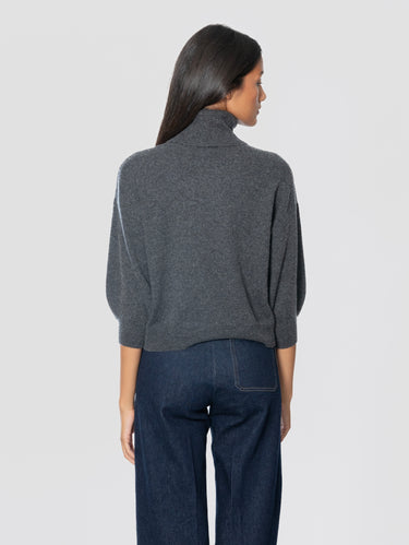 Maglia Collo Alto Cropped Antracite