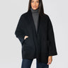 ERMANNO FIRENZE-Cappotto Media lunghezza in Panno di Lana Nero-TRYME Shop