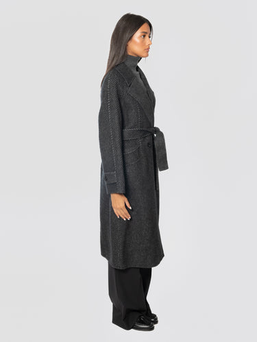 Cappotto lungo Doppiopetto Diagonale Antracite