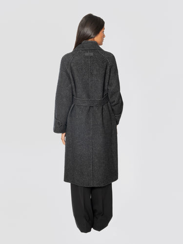 Cappotto lungo Doppiopetto Diagonale Antracite