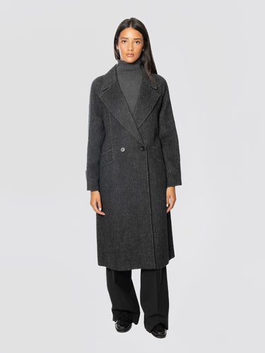 Cappotto lungo Doppiopetto Diagonale Antracite