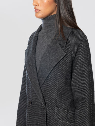 Cappotto lungo Doppiopetto Diagonale Antracite