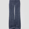 ERMANNO FIRENZE-Pantaloni a Zampa in Tecno Velluto Blu Profondo-TRYME Shop