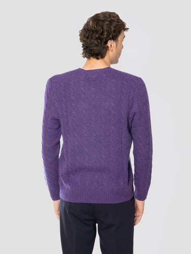 Maglia Girocollo in Misto Cashmere Viola