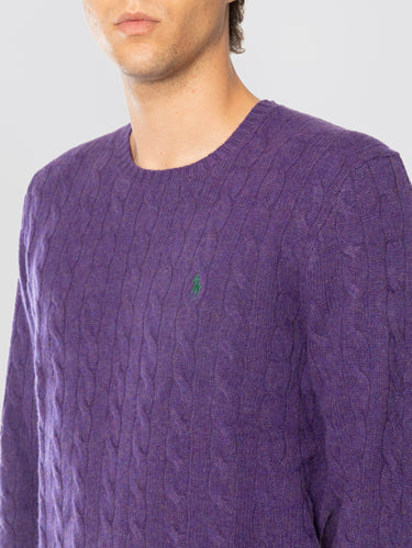 Maglia Girocollo in Misto Cashmere Viola