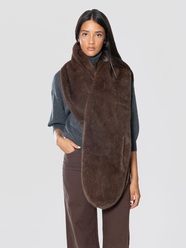 Stola in Ecopelliccia Marrone