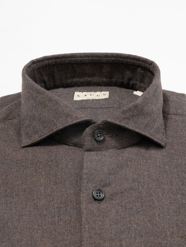 Camicia in Flanella di Cotone Marrone