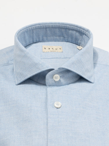 Camicia in Flanella di Cotone Celeste