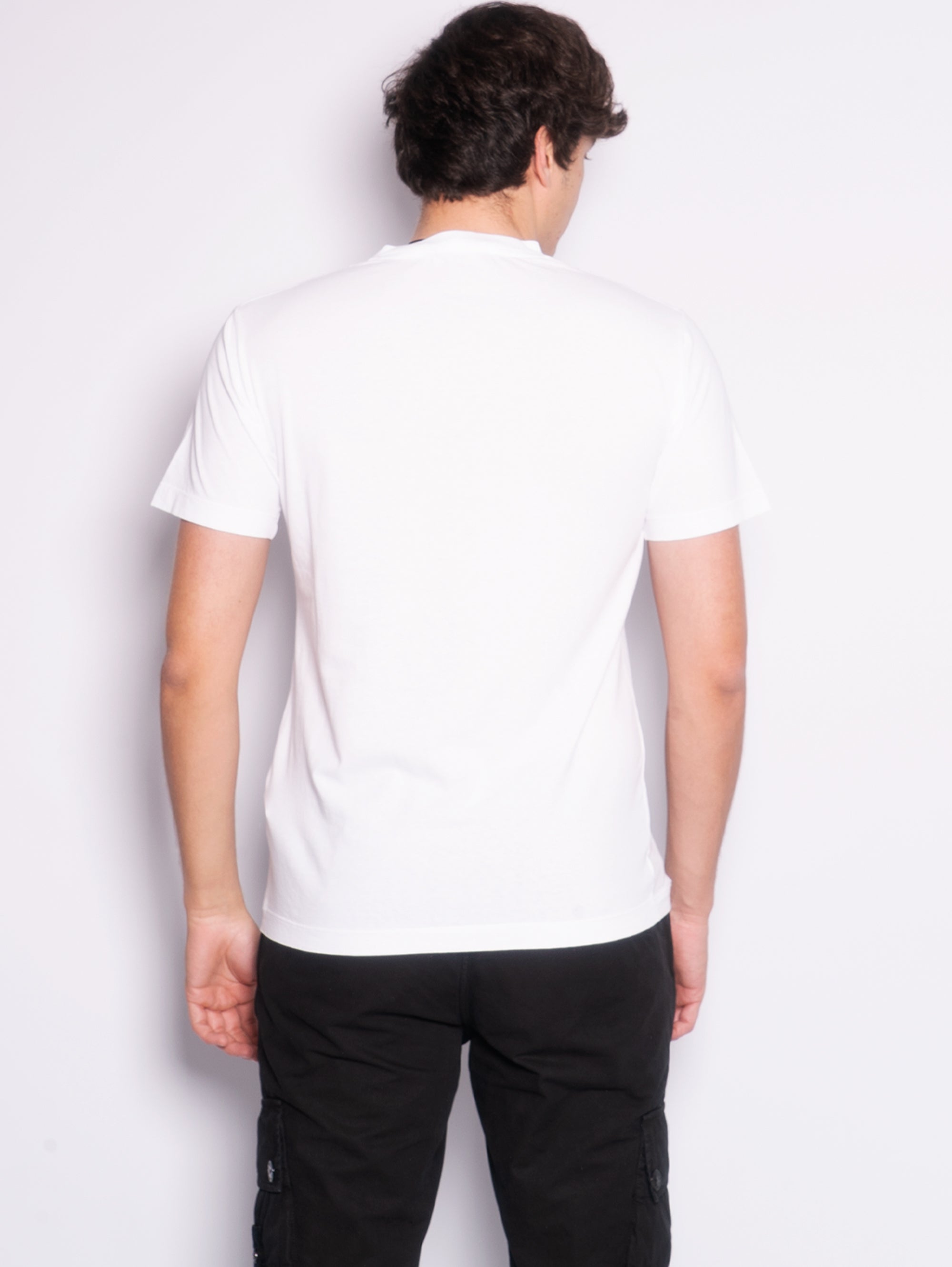 Weißes T-Shirt mit institutionellem One-Print
