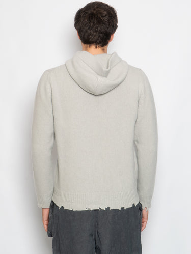 Wollpullover mit Kapuze Glas