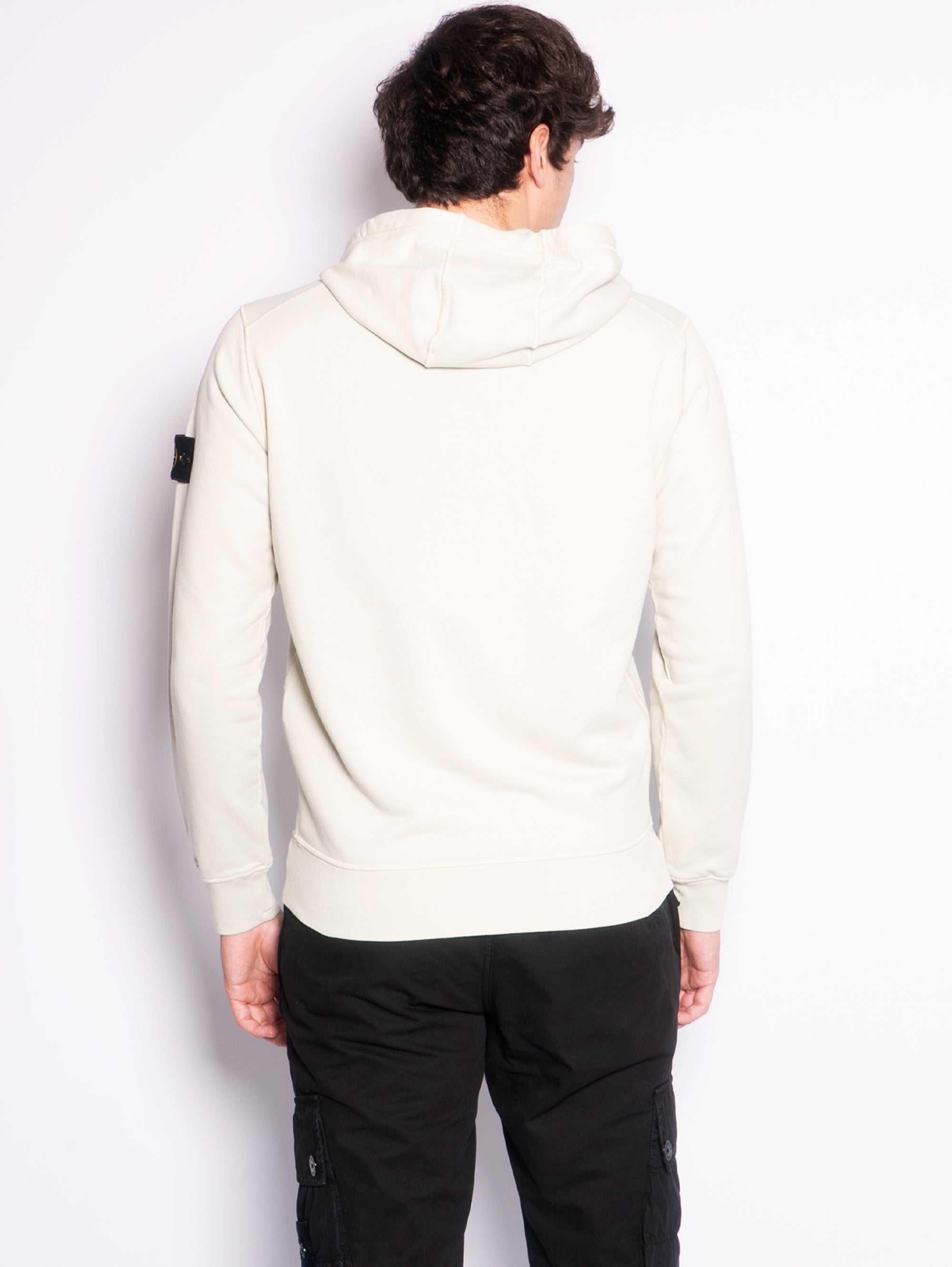 Sweatshirt mit durchgehendem Reißverschluss und pistazienfarbener Kapuze