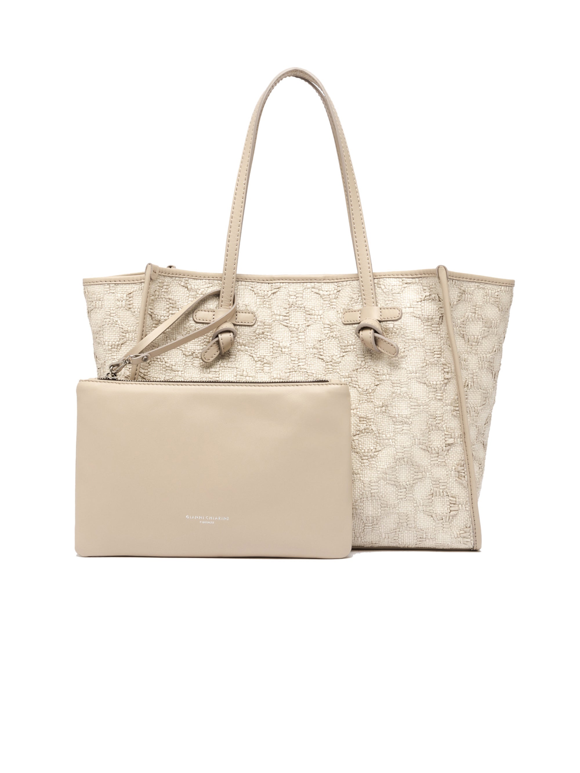 Pearl Woven Straw Shoulder Bag