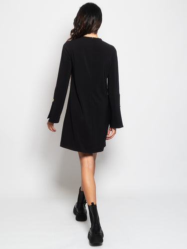 Midikleid in A-Linie in Schwarz