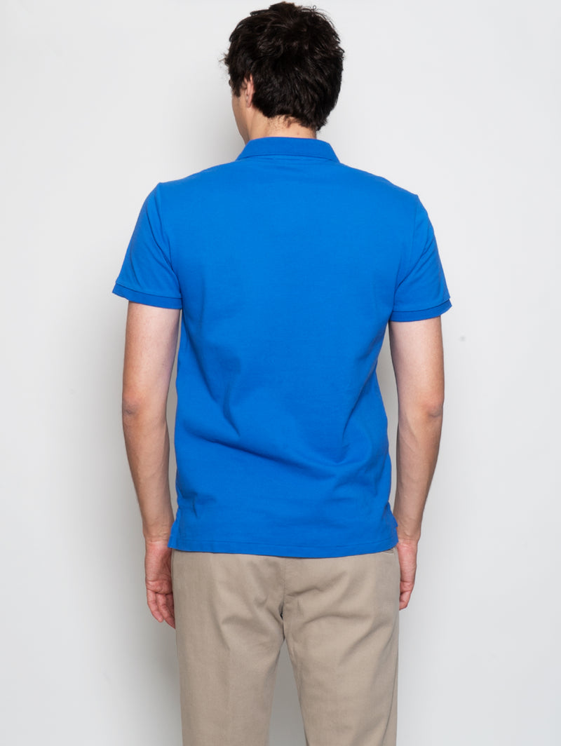 Polo in Piquè Slim Fit Blu Royal