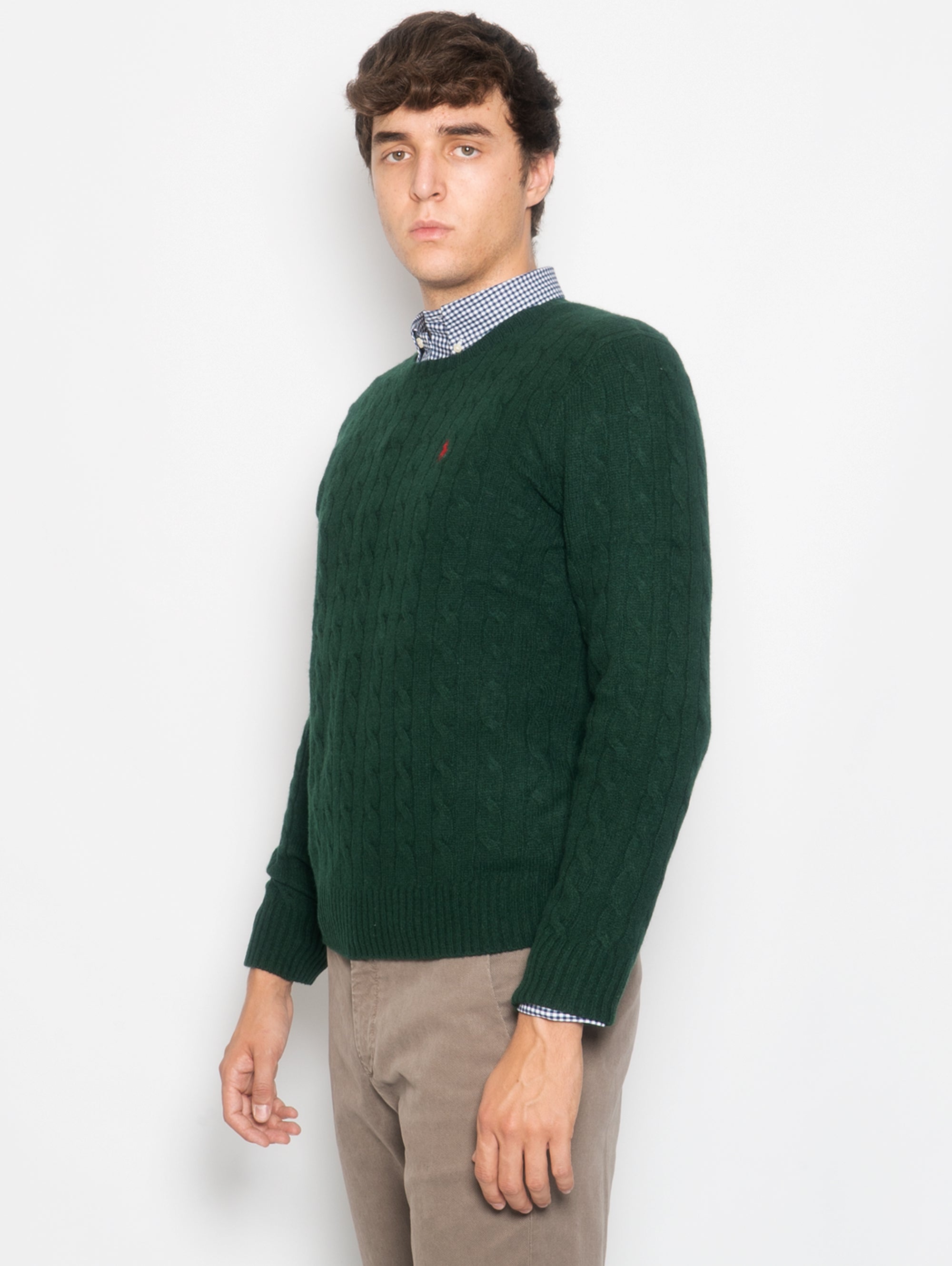 Bottle Green Cable Sweater