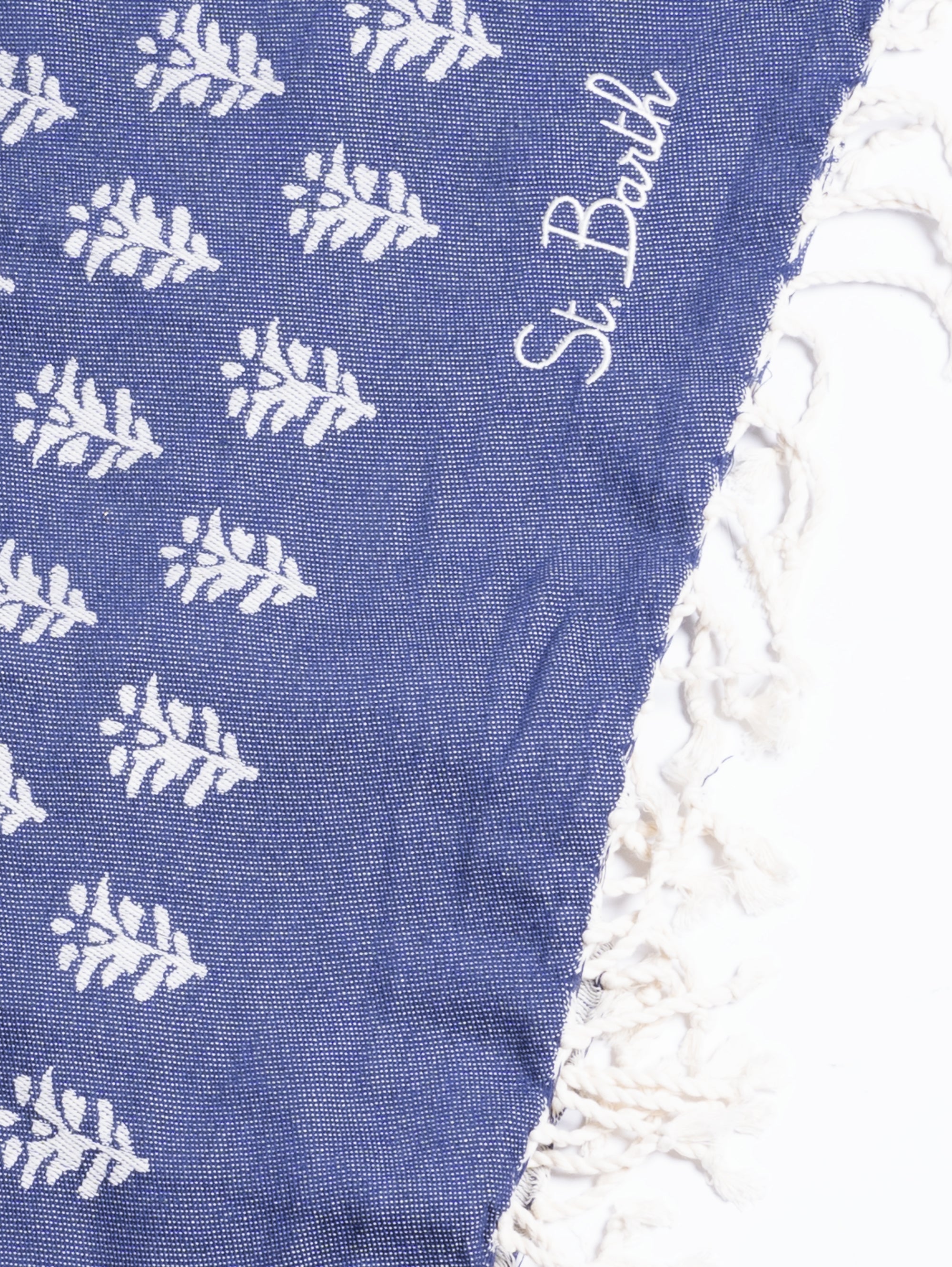 Cotton Beach Towel with Blue Radical Buti Pattern